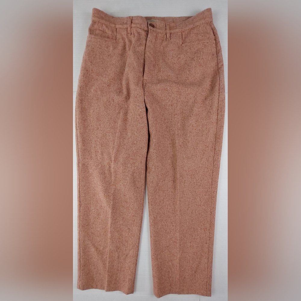 L L Bean Lined Pants Womens Size 16 Reg 34x29.5 Speckled Pink Wool Silk Blend